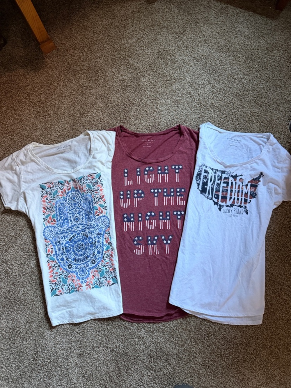 3-Graphic Women's Lucky Brand Tee Bundle -
